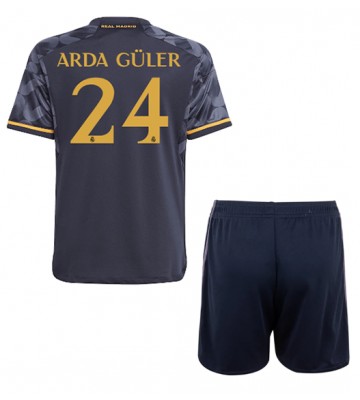 Real Madrid Arda Guler #24 Borta Kläder Barn 2023-24 Kortärmad (+ Korta byxor)